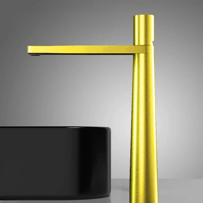 Mitigeur salle de bain noir contemporain – mitigeur compact avec poignée ergonomique et jet doux - Focett
