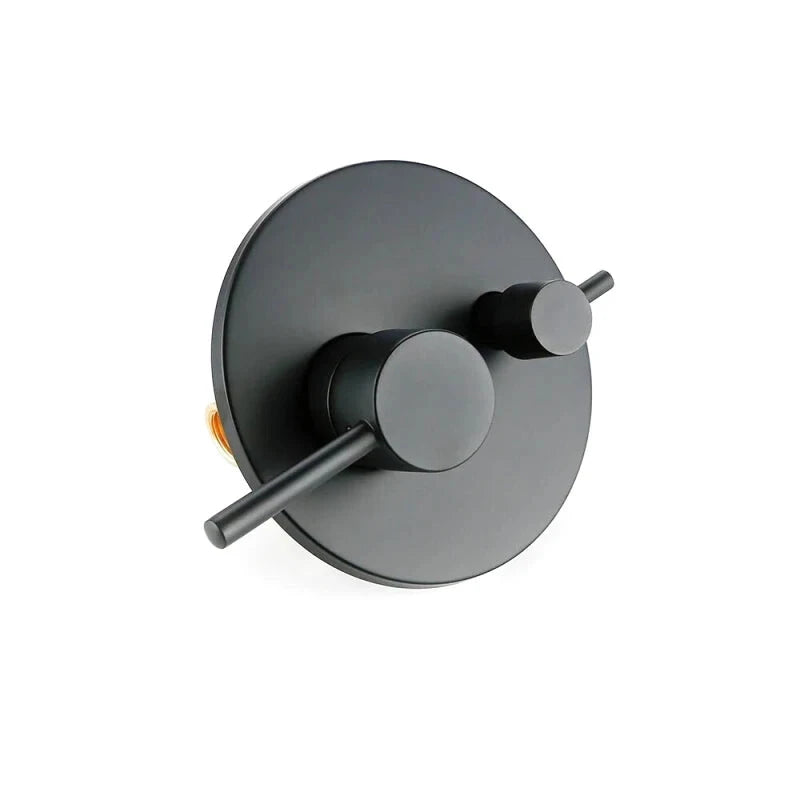 Robinet mitigeur encastrable noir mat pour salle de bain – double poignée, bec fixe arrondi et finition anti - traces - Focett