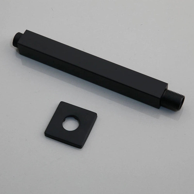 Colonne de Douche Encastrable Noir Mat – Ciel de douche Pluie 25cm-40cm” & Robinet Cascade en Laiton avec Mélangeur Douche/Bain et Pommeau Carré Pluie