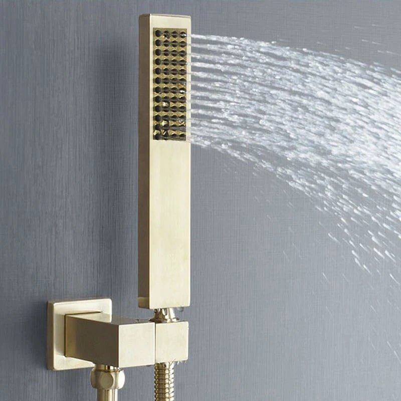 Colonne de Douche Encastrable Or Brossé – Mitigeur Laiton & Ciel De Douche 20cm” Système de Douche Haut de Gamme à 3 et 2 Voies