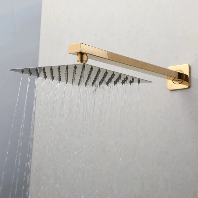 Colonne de Douche Encastrable Or – Pommeau Ultra-Mince 20-30cm” & Robinet Cascade Débit Rapide avec Système Douche Pluie et Mélangeur 2-3 Fonctions