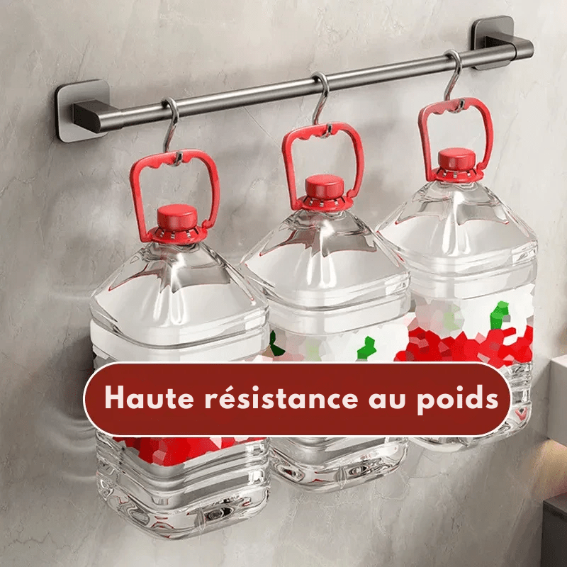 Porte - serviettes sans perçage – fixation adhésive avec ventouses puissantes - Focett