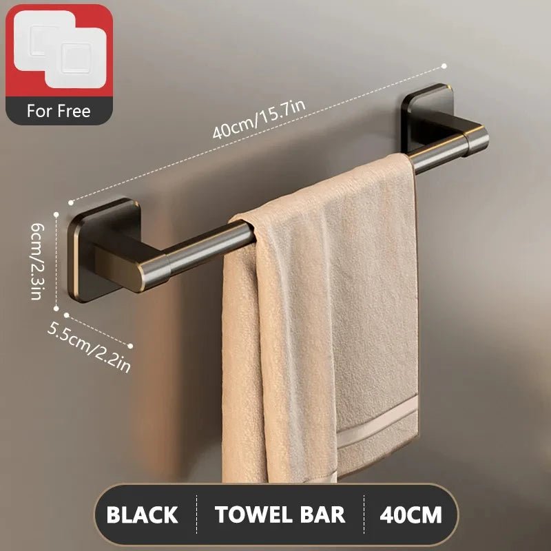 Porte - serviettes sans perçage – fixation adhésive avec ventouses puissantes - Focett