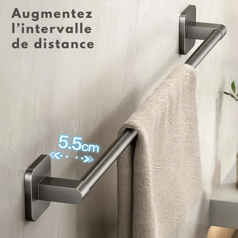 Porte - serviettes sans perçage – fixation adhésive avec ventouses puissantes - Focett