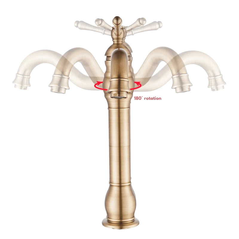 Mitigeur de salle de bain chrome vintage – jet cascade, poignée monocommande et installation facile - Focett