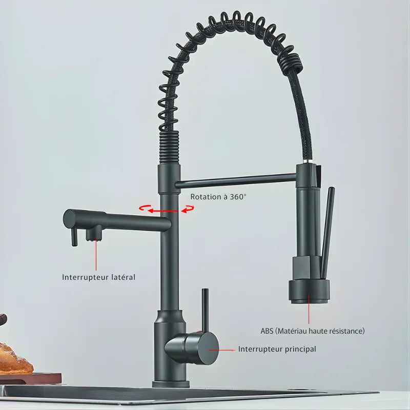 Robinet Cuisine Flexible Noir