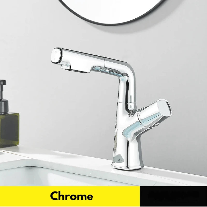 Robinet mitigeur gris effet cascade à bec relevable pour lavabo – écoulement doux, poignée levier et installation facile - Focett