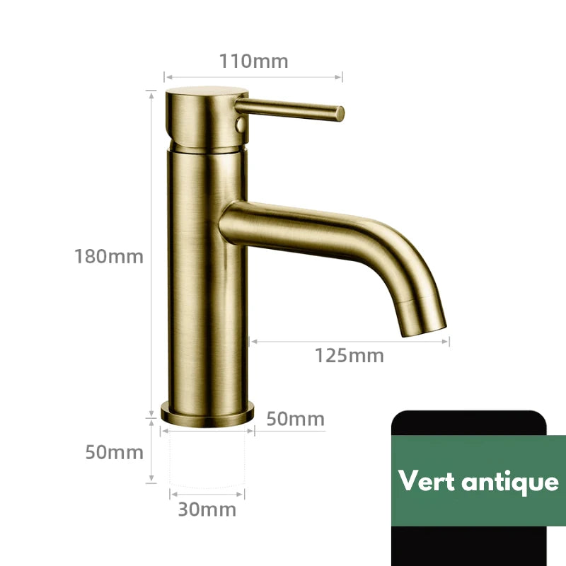 Robinet mitigeur de lavabo salle de bain en or – poignée ergonomique, installation facile et finition durable - Focett