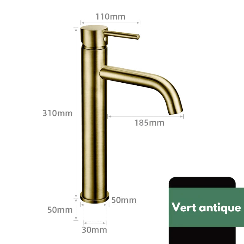 Robinet mitigeur de lavabo salle de bain en or – poignée ergonomique, installation facile et finition durable - Focett