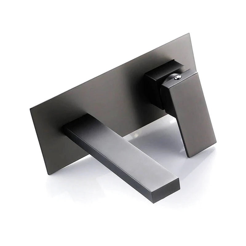 Mitigeur encastrable gris brossé pour salle de bain - poignée monocommande, mousseur intégré, aérateur économique - Focett