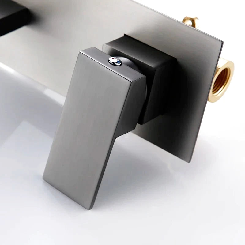 Mitigeur encastrable gris brossé pour salle de bain - poignée monocommande, mousseur intégré, aérateur économique - Focett