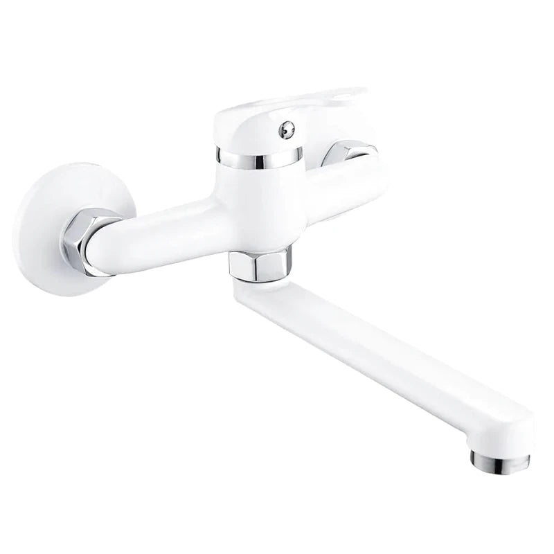 Robinet mitigeur encastrable mural noir pour évier – bec pivotant 360°, installation standard et usage fluide - Focett