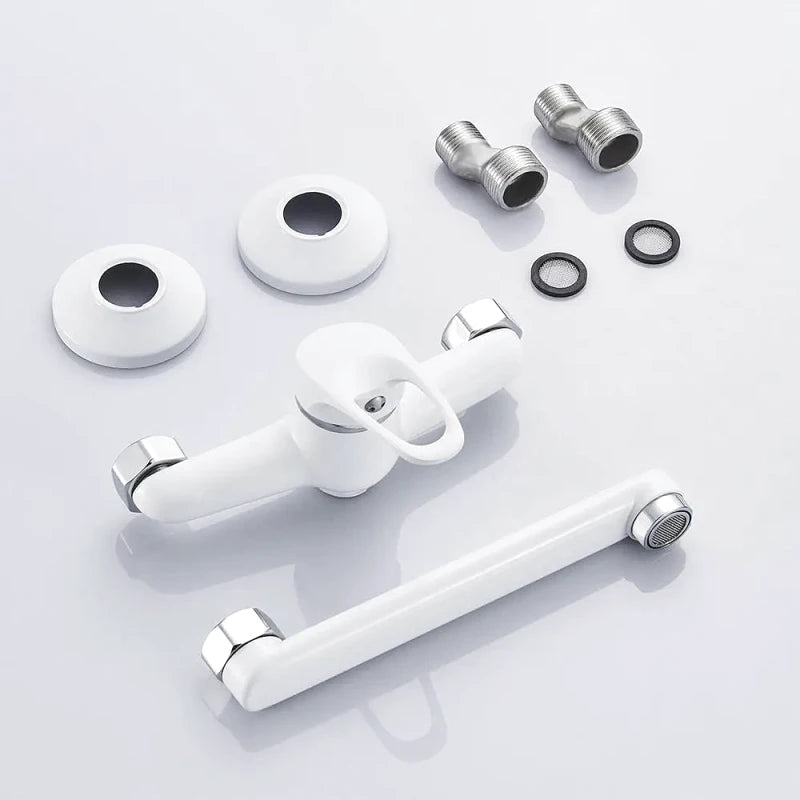 Robinet mitigeur encastrable mural noir pour évier – bec pivotant 360°, installation standard et usage fluide - Focett