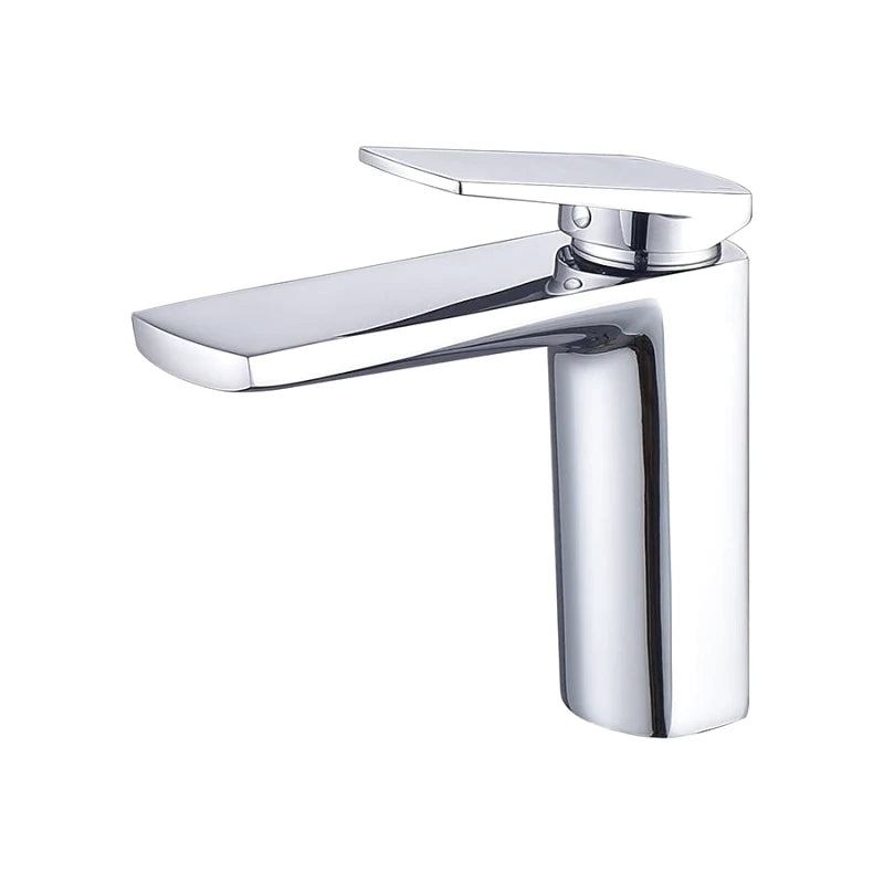 Robinet mitigeur de salle de bain or brossé carré avec poignée latérale – laiton massif, régulation fluide et style moderne - Focett