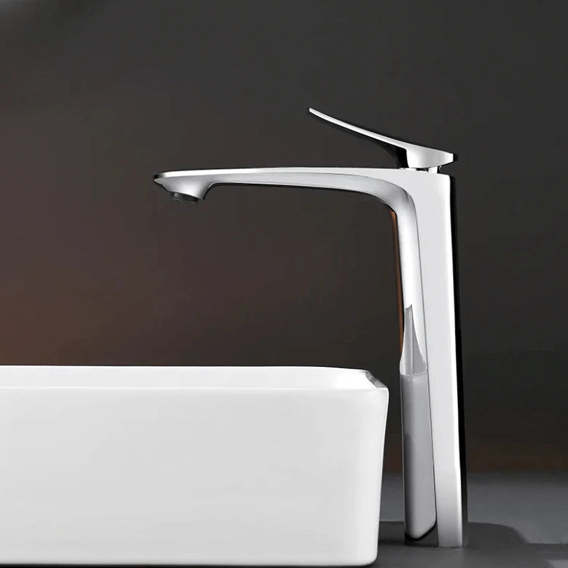 Mitigeur haut salle de bain gris brossé design – ergonomie optimale, résistance durable et style élégant - Focett