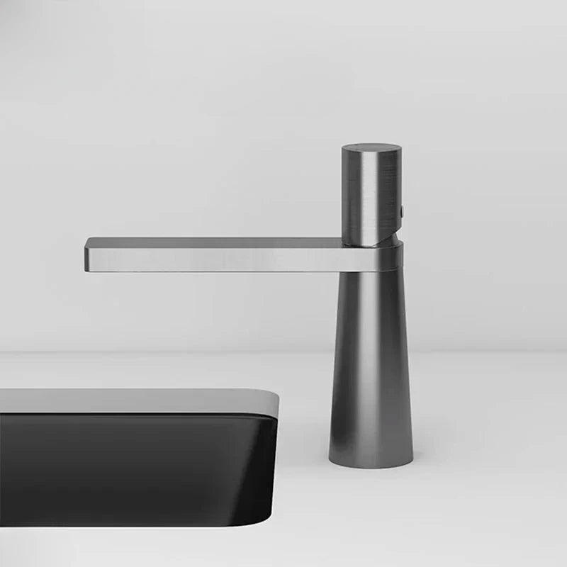 Robinet mitigeur salle de bain noir contemporain – mitigeur compact avec poignée ergonomique et jet doux - Focett