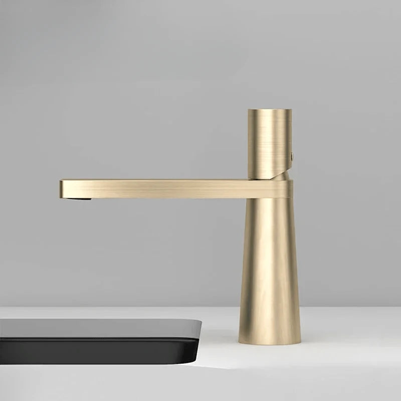 Mitigeur salle de bain noir contemporain – mitigeur compact avec poignée ergonomique et jet doux - Focett