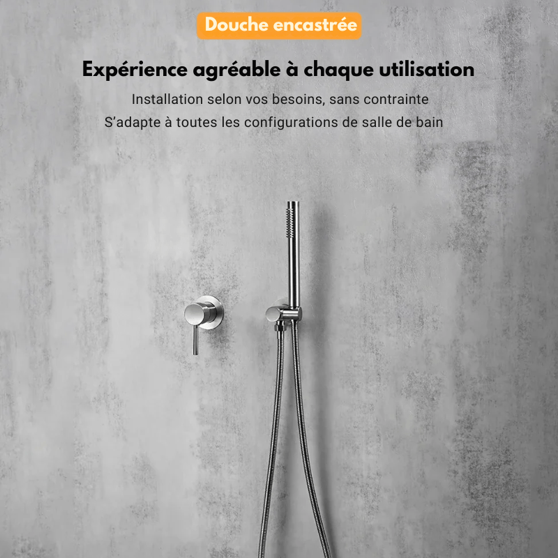 Set de douchette mural gris – commande simplifiée - Focett