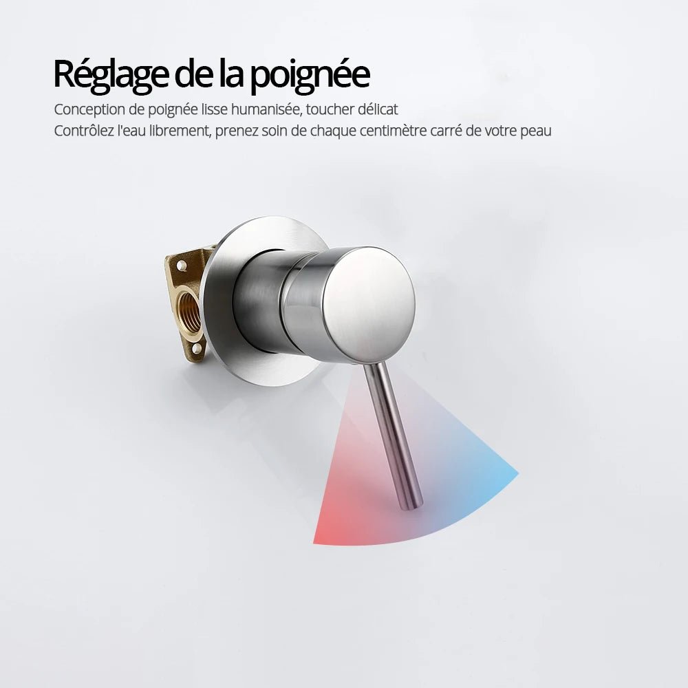 Set de douchette mural gris – commande simplifiée - Focett