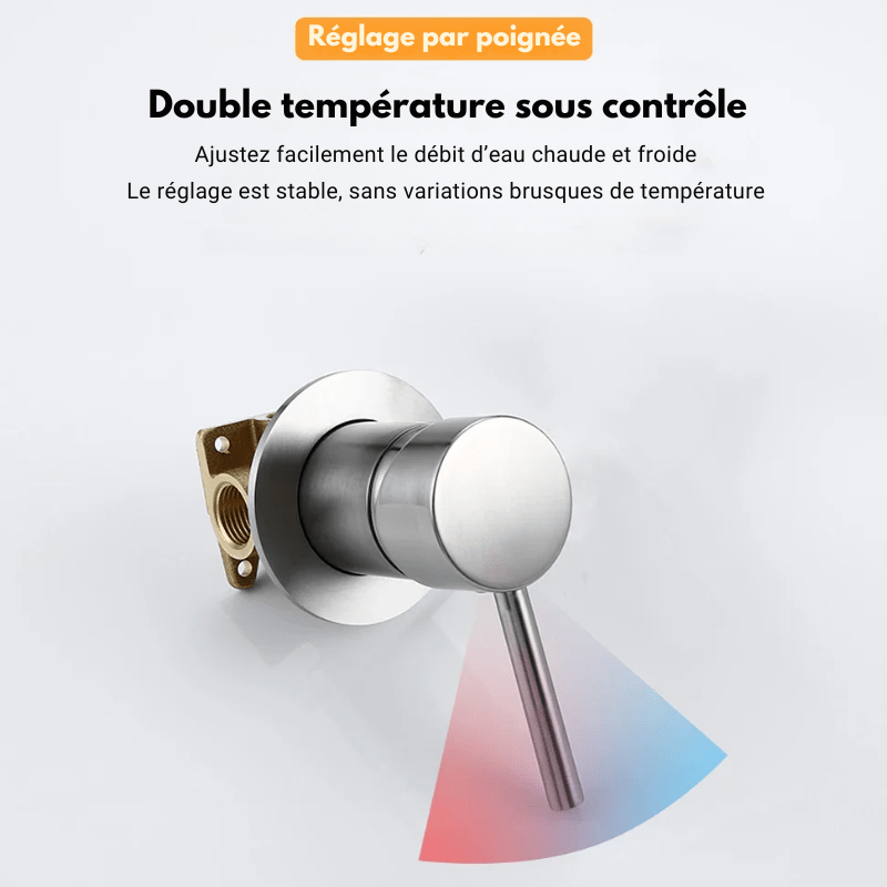 Set de douchette mural gris – commande simplifiée - Focett