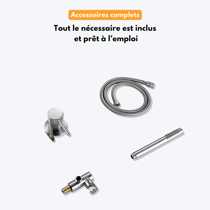 Set de douchette mural gris – commande simplifiée - Focett