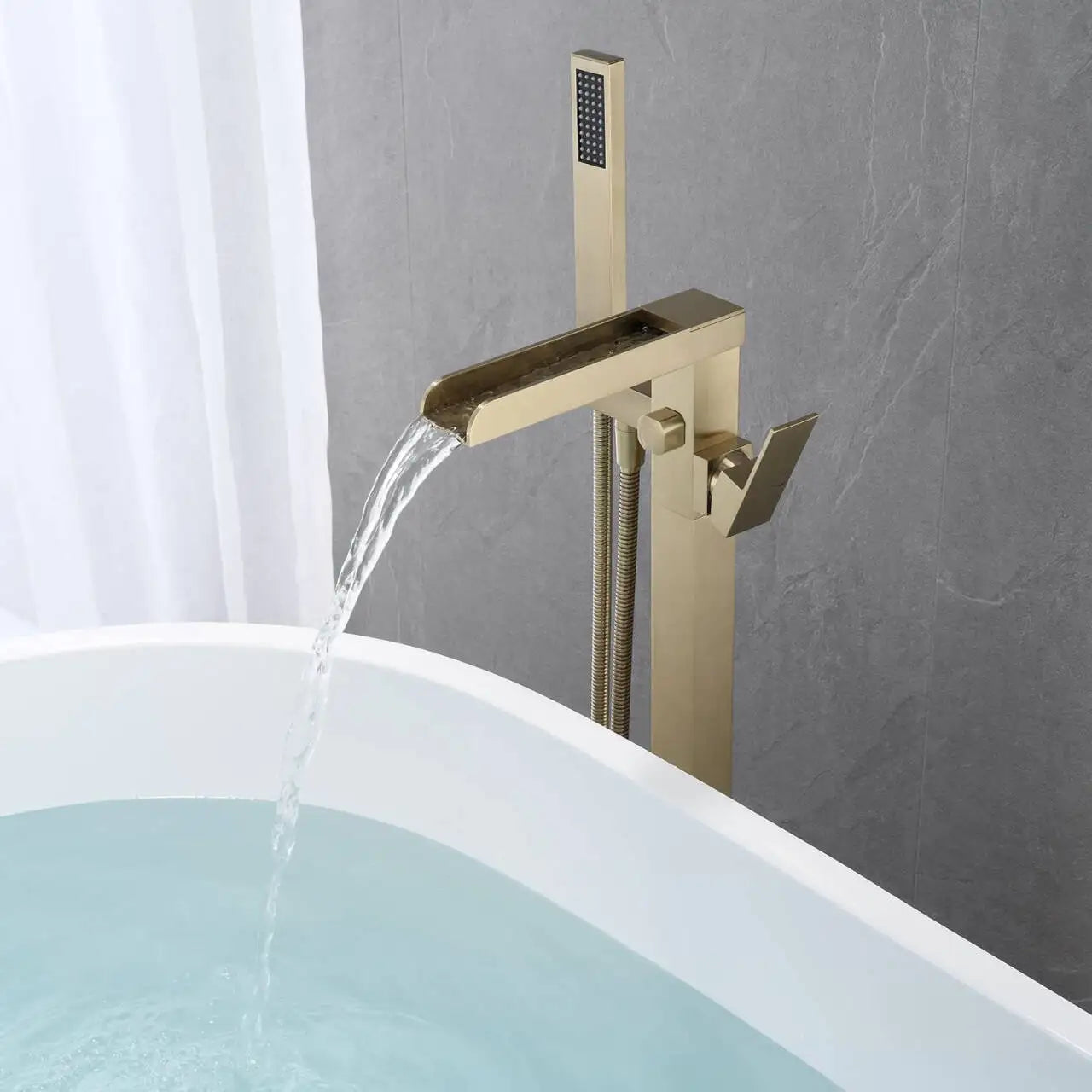 Mitigeur Baignoire Doré Brossé