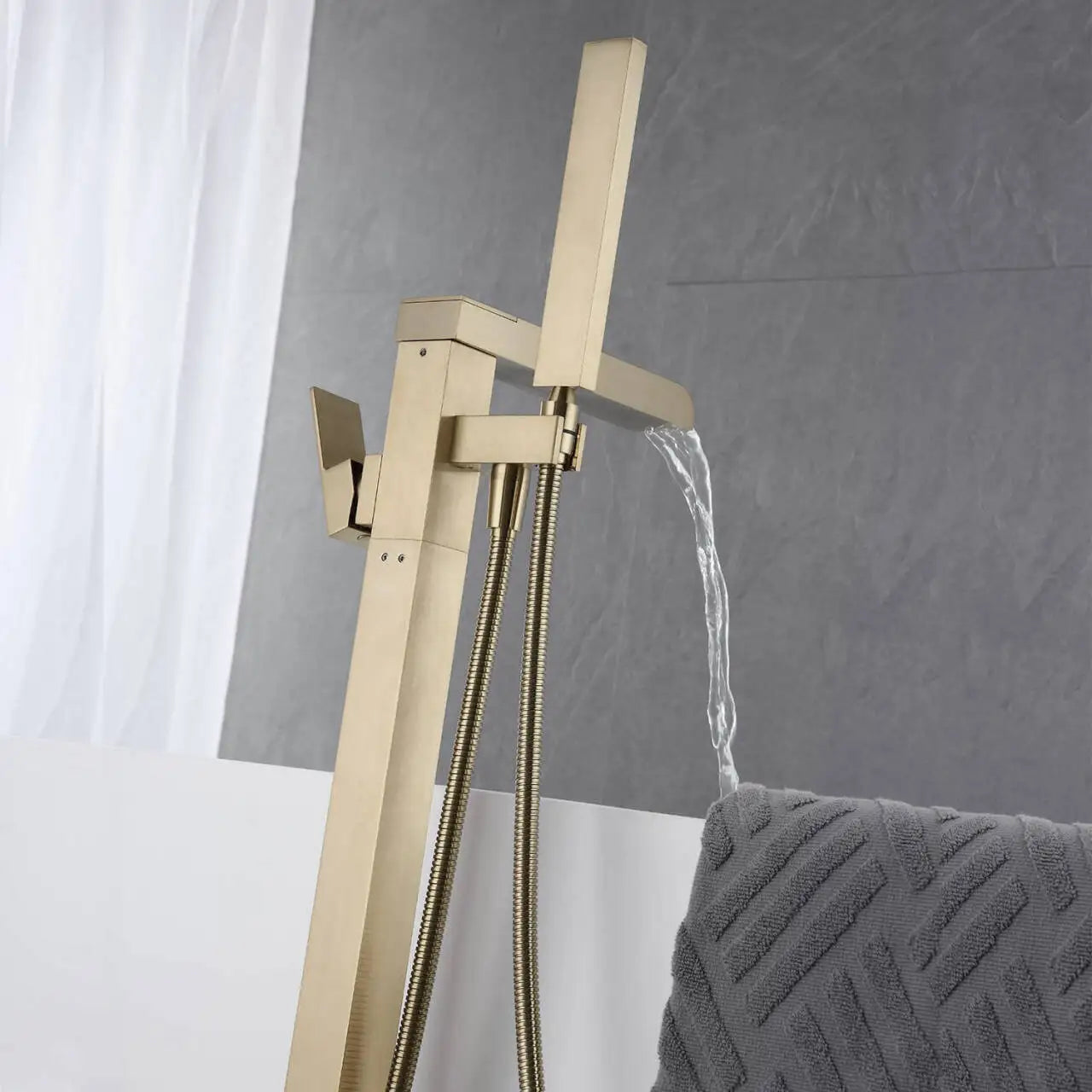 Mitigeur Baignoire Doré Brossé