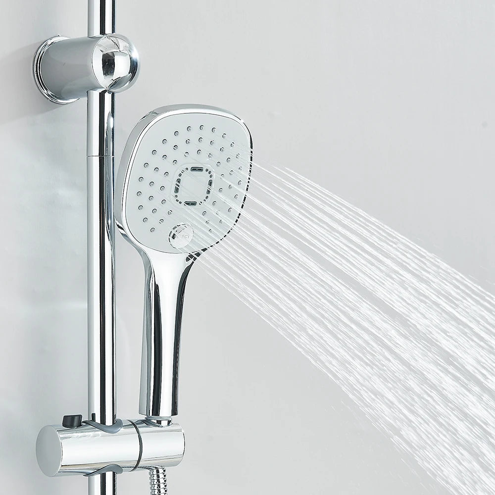 Colonne de douche chrome avec douchette – sans mitigeur intégré - Focett