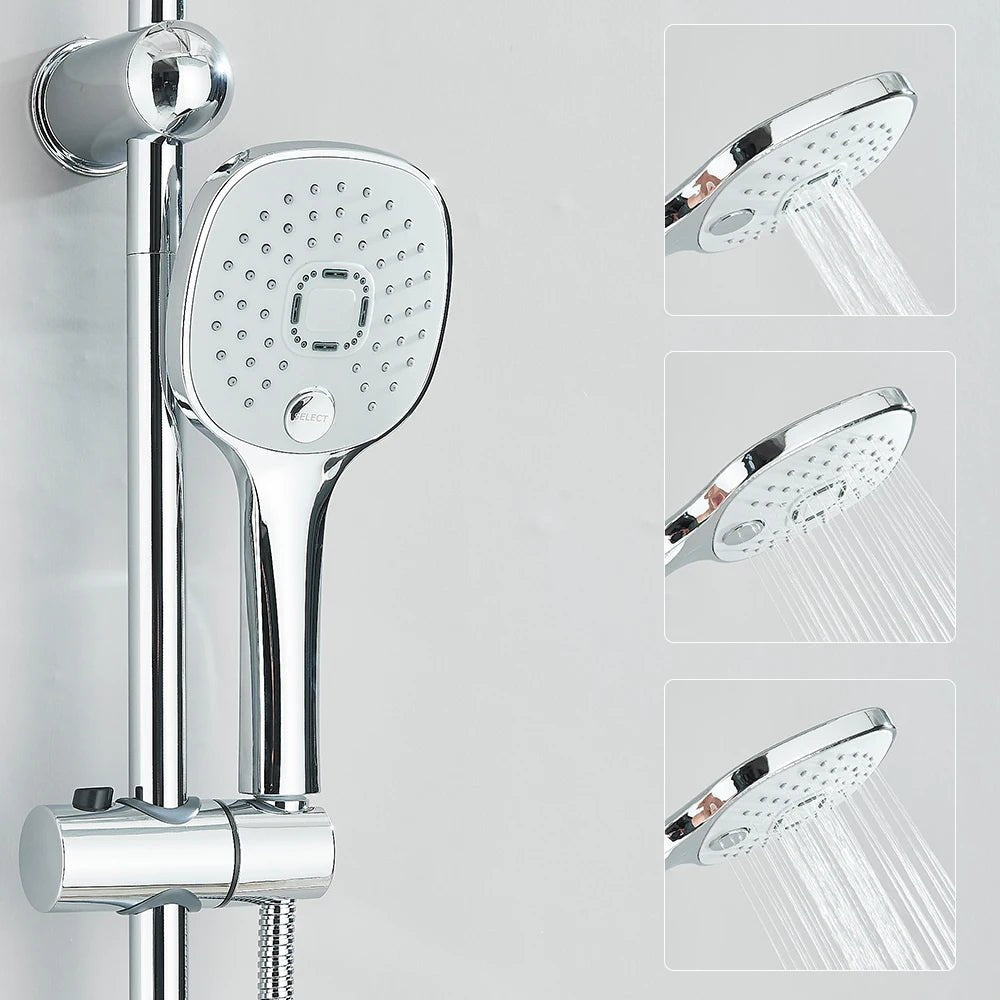 Colonne de douche chrome avec douchette – sans mitigeur intégré - Focett