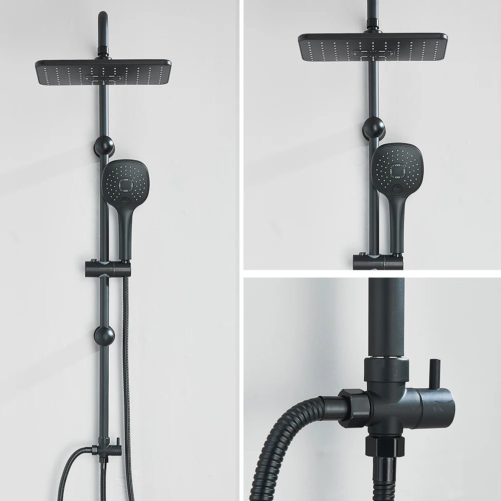 Colonne de douche chrome avec douchette – sans mitigeur intégré - Focett
