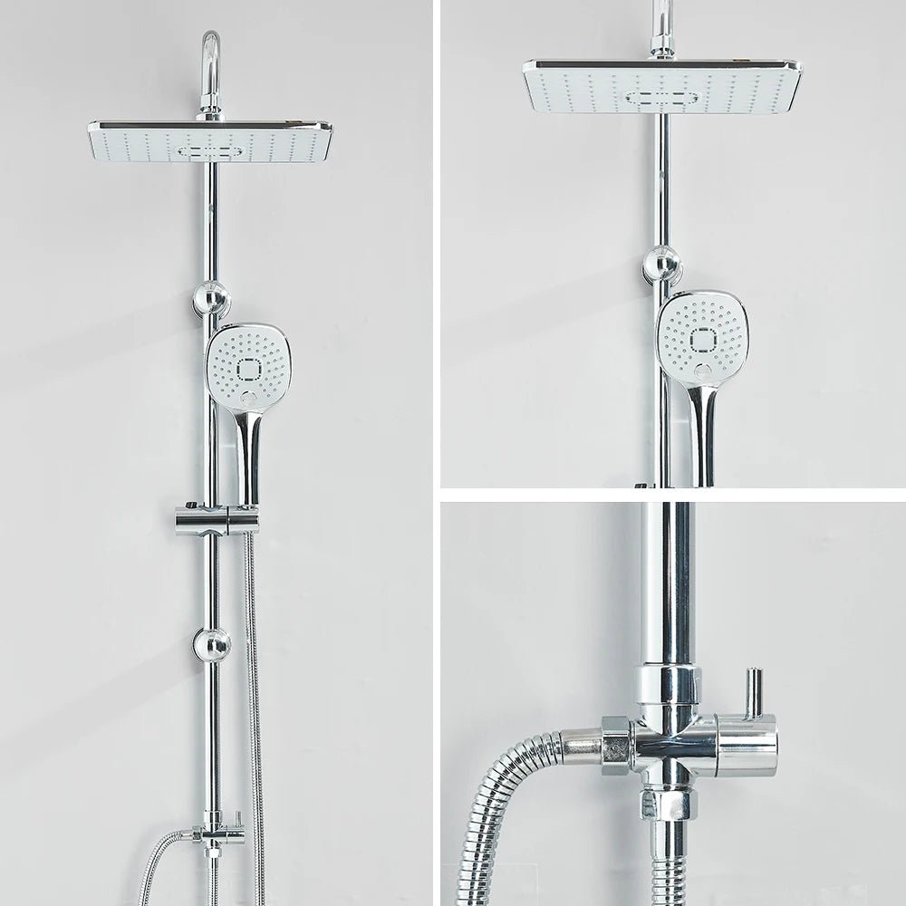 Colonne de douche chrome avec douchette – sans mitigeur intégré - Focett