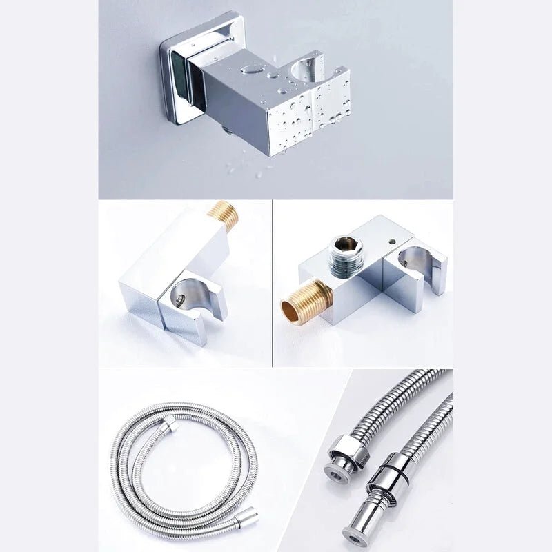 Colonne De Douche Diam 30 cm Chromé Foncé - Focett