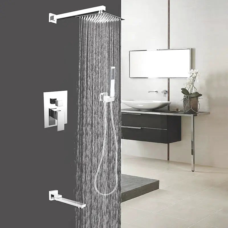 Colonne De Douche Diam 30 cm Chromé Foncé - Focett