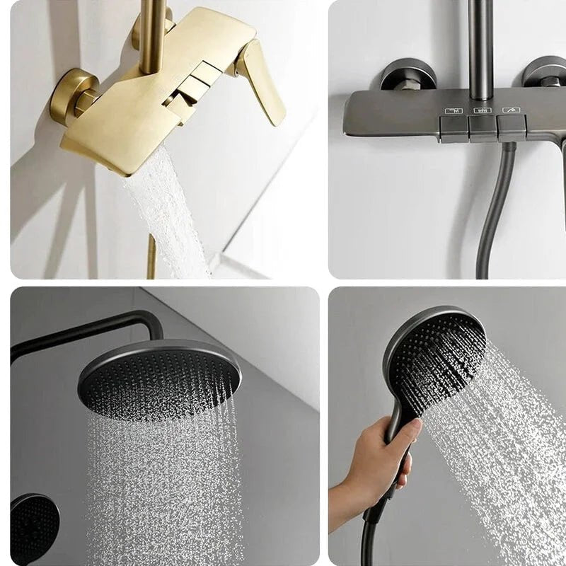 Colonne De Douche En Laiton Doré