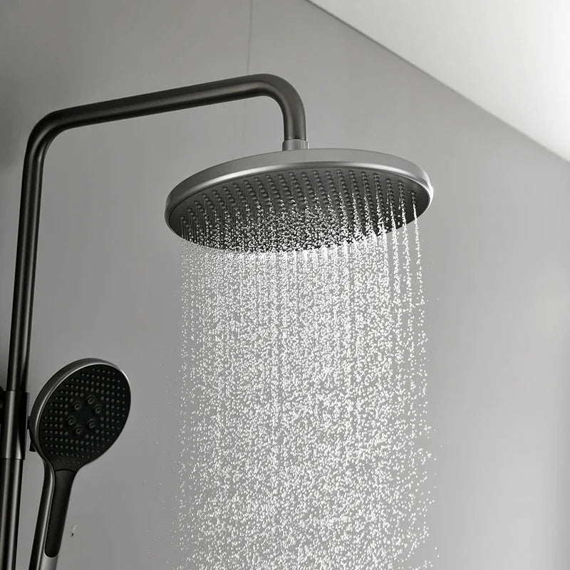 Colonne de Douche Thermostatique Or Brossé – Pommeau XXL 25cm” & Douchette 3 Fonctions, Design Moderne Minimaliste & Économie d'eau - Focett