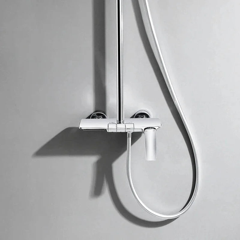 Colonne de Douche Thermostatique Or Brossé – Pommeau XXL 25cm” & Douchette 3 Fonctions, Design Moderne Minimaliste & Économie d'eau - Focett