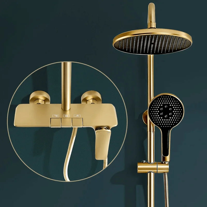 Colonne De Douche En Laiton Doré