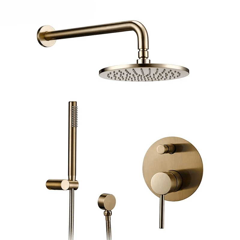 Colonne de douche encastrable gris chrome brossé – contrôle double avec poignée unique - Focett