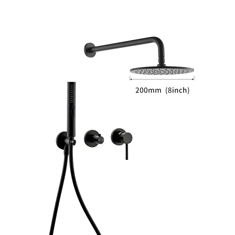 Colonne De Douche Encastrable Noir Mat