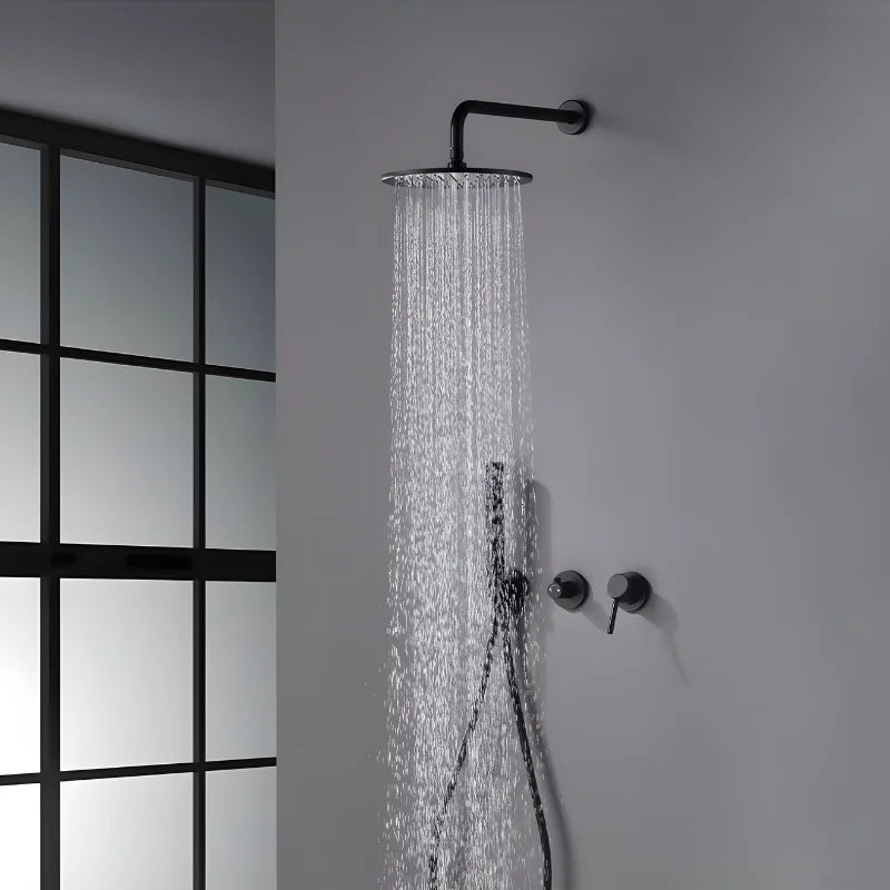 Colonne De Douche Encastrable Noir Mat