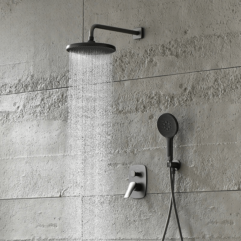 Colonne de douche encastrable or brossé avec mitigeur thermostatique - design minimaliste et jet pluie doux - Focett