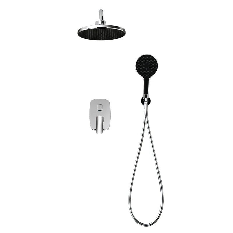Colonne de douche encastrable or brossé avec mitigeur thermostatique - design minimaliste et jet pluie doux - Focett