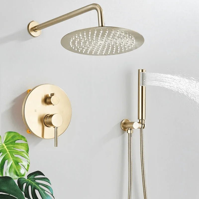 Colonne De Douche Encastrable Or Brossé