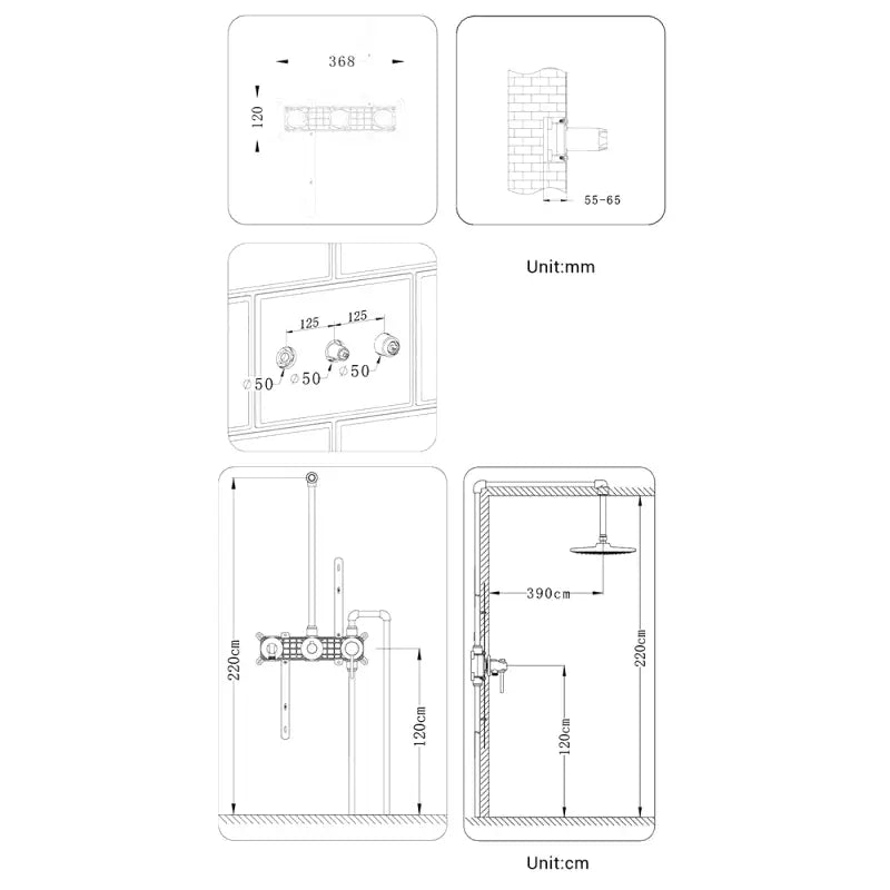 Colonne De Douche Encastrée Mitigeur Mécanique