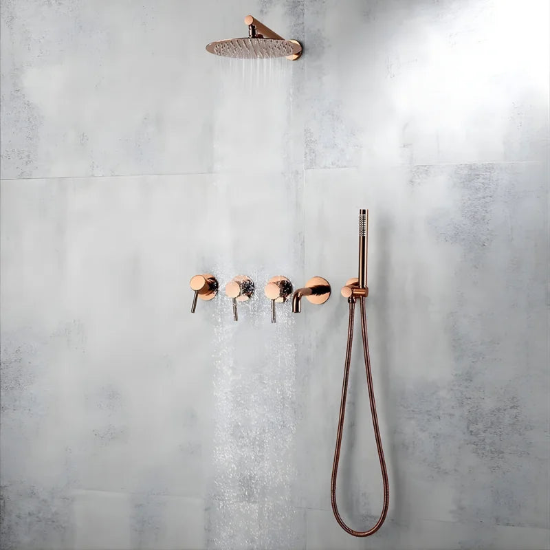 Colonne De Douche Encastrée Or Rose