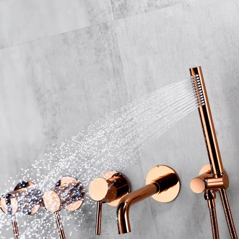 Colonne De Douche Encastrée Or Rose