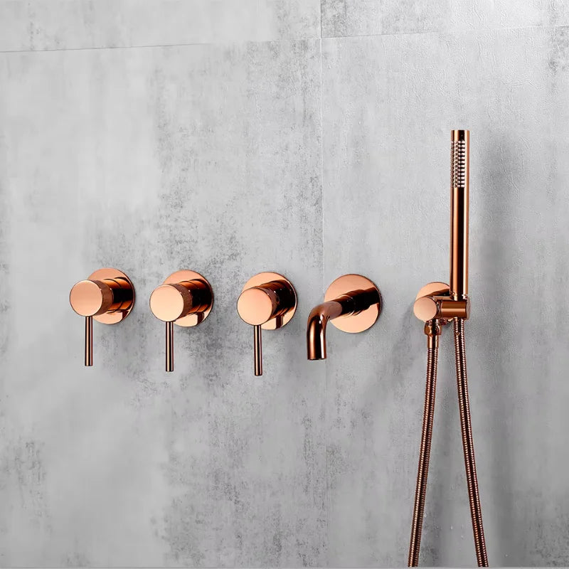 Colonne De Douche Encastrée Or Rose