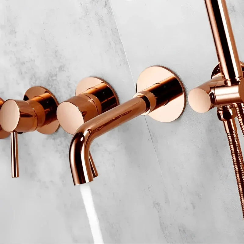 Colonne De Douche Encastrée Or Rose