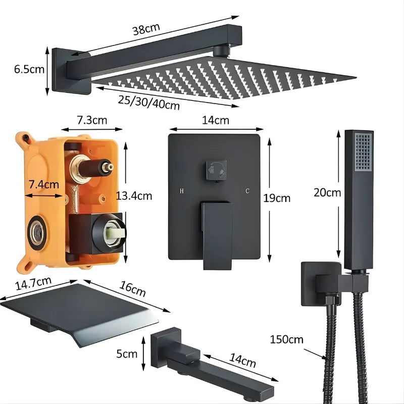 Colonne De Douche Encastrée Tete Carrée
