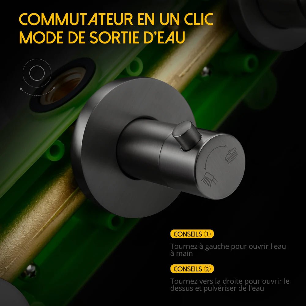 Colonne de douche grise encastrable finitions haut de gamme - Focett
